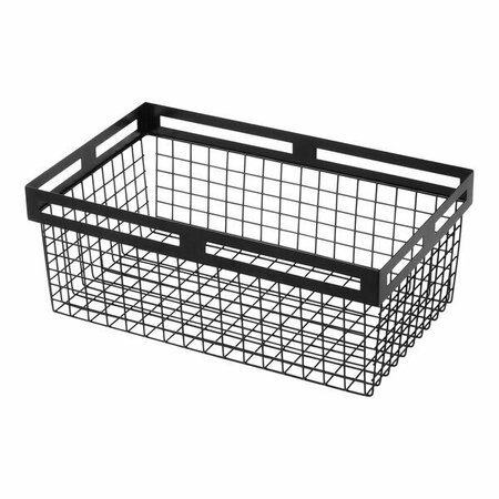 AMERICAN METALCRAFT Black Twilight 20 3/8'' x 12 3/8'' x 8'' Black Metal Nestable Display Basket BNRB20 124BNRB20